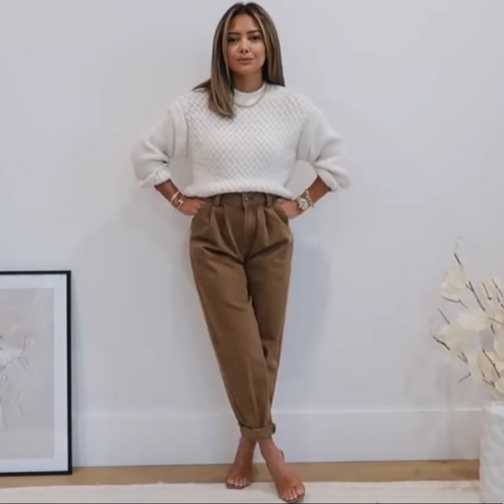 Bershka Slouchy Pants Brown